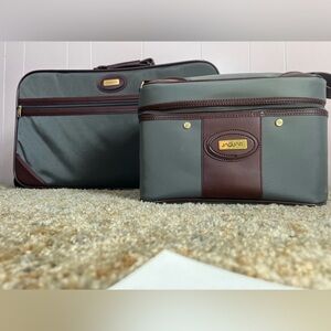 Jaguar Men’s Toiletry Bag in Green with Brown Trim